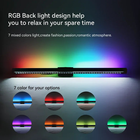 Transform Your Workspace with the LED Desk Lamp Monitor Screen Light Bar - RGB Dual-Sided for Work, Study, and Gaming Atmosphere