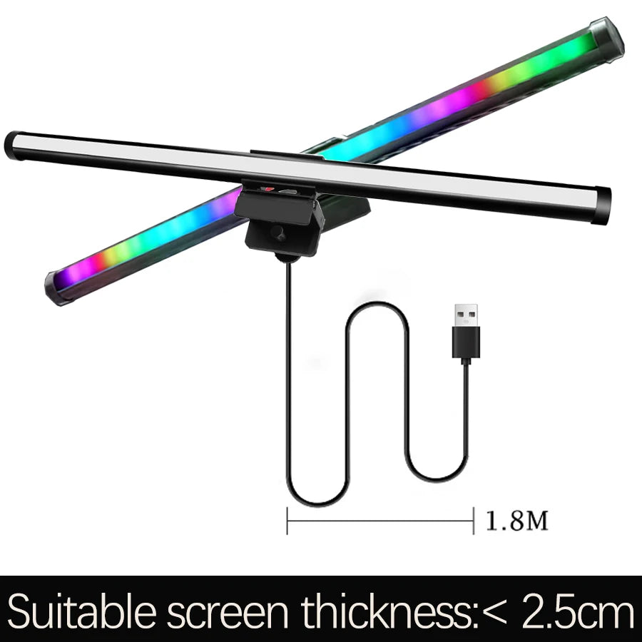 Transform Your Workspace with the LED Desk Lamp Monitor Screen Light Bar - RGB Dual-Sided for Work, Study, and Gaming Atmosphere