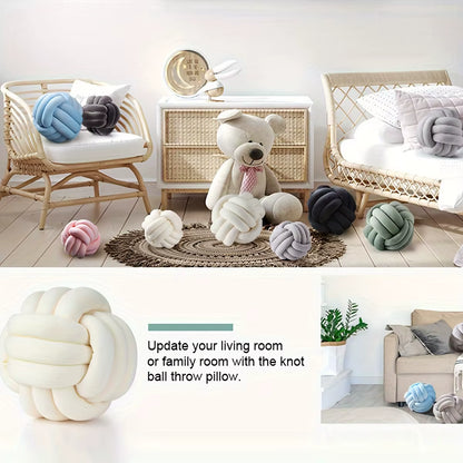 1Pc Art Deco Striped Knot Pillow -Handmade, Soft Polyester.Cotton, Modern & Cozy Decorative Cushion for Homeand Sofa 9*9Inch
