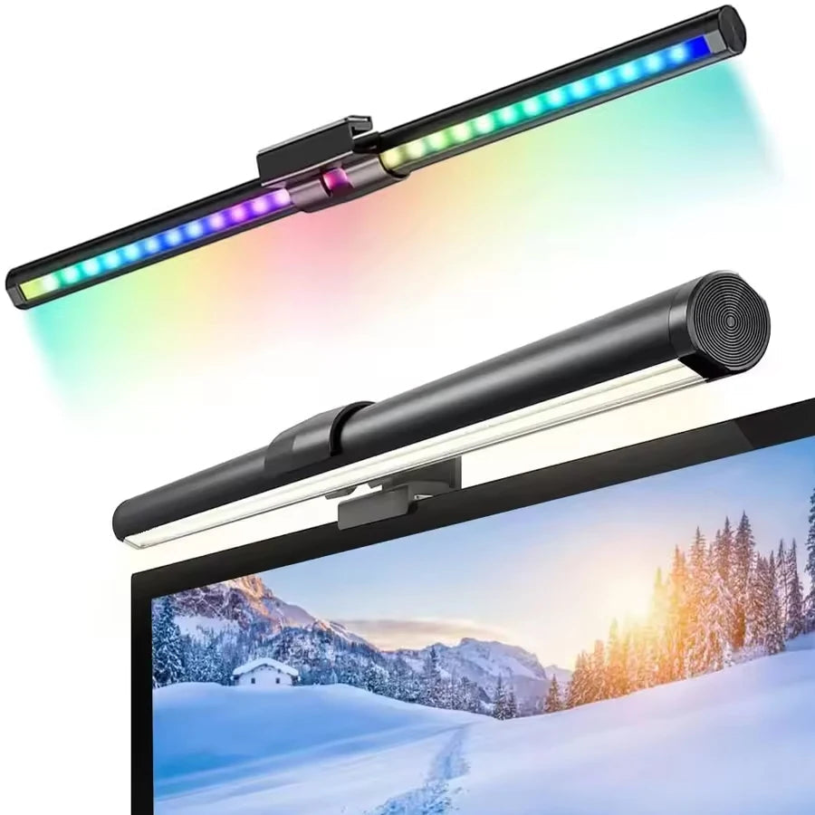 Transform Your Workspace with the LED Desk Lamp Monitor Screen Light Bar - RGB Dual-Sided for Work, Study, and Gaming Atmosphere