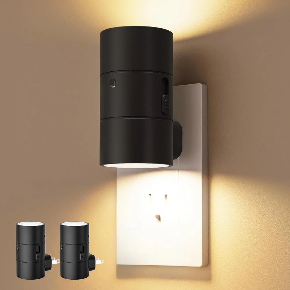 Illuminate Your Space with the 1/2/4 Pack Dimmable LED Night Lights - Adjustable Brightness for Hallways and Bedrooms