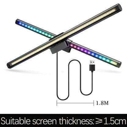 Transform Your Workspace with the LED Desk Lamp Monitor Screen Light Bar - RGB Dual-Sided for Work, Study, and Gaming Atmosphere