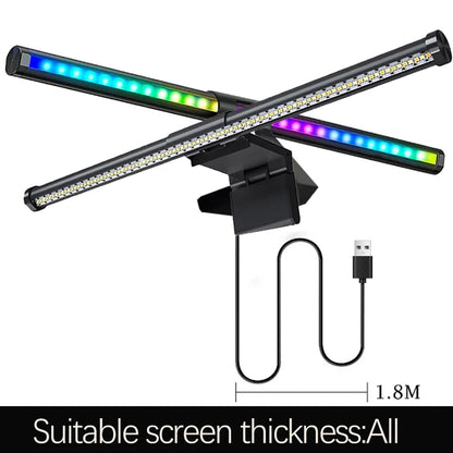Transform Your Workspace with the LED Desk Lamp Monitor Screen Light Bar - RGB Dual-Sided for Work, Study, and Gaming Atmosphere