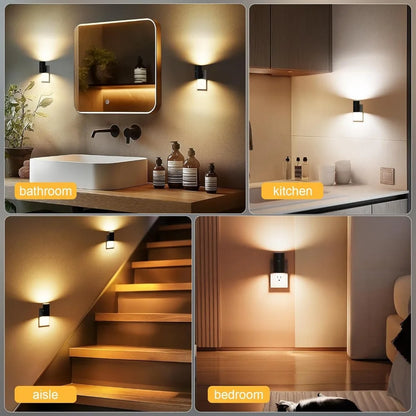 Illuminate Your Space with the 1/2/4 Pack Dimmable LED Night Lights - Adjustable Brightness for Hallways and Bedrooms